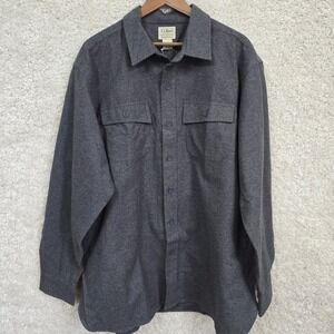 L.L. Bean Chamois Shirt Mens XL Regular Charcoal Gray Heather Cotton NWT